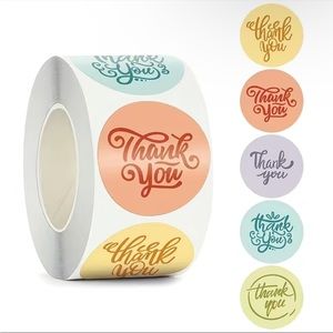 500 1” Thank You Stickers
